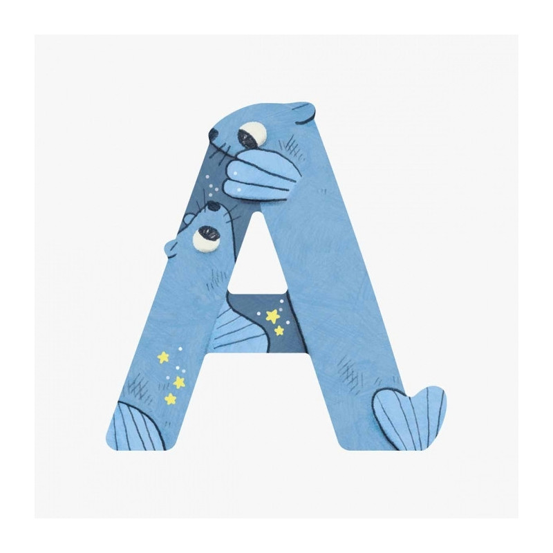 Lettre Bois A Bleue Alphabet