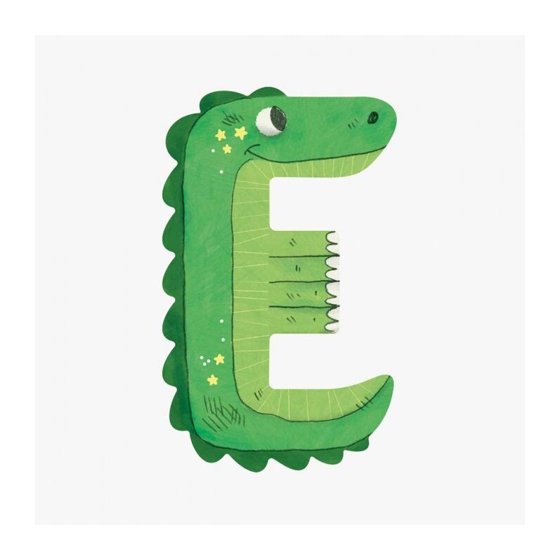 Lettre Bois E Vert Alphabet