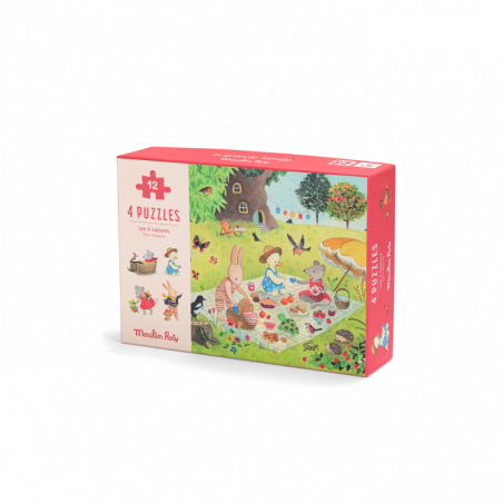 4 Mini Puzzles des Saisons (4x12 pièces) La Grande Famille