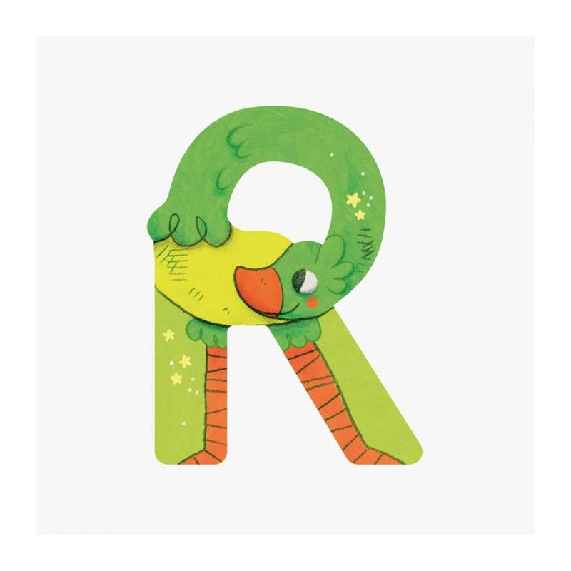 Lettre Bois R Vert Alphabet