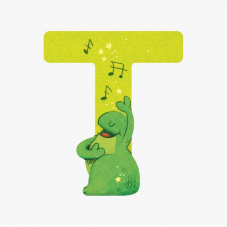 Lettre Bois T Vert Alphabet