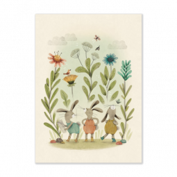 Affiche Lapins 50x70cm Trois petits lapins
