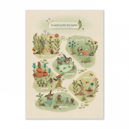 Affiche Le Petit Jardin 50x70cm Trois petits lapins