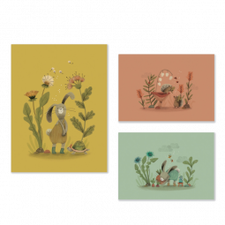 Set de 3 Affiche Trois petits lapins