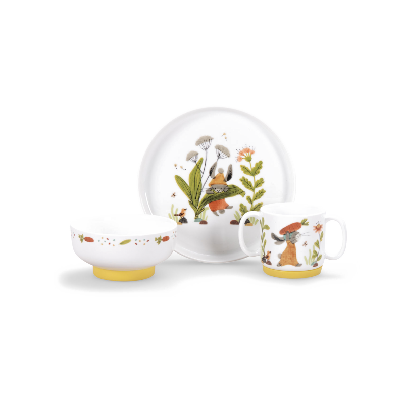 Set Vaisselle Porcelaine Trois Petits Lapins