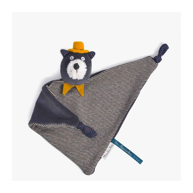 Doudou Chat Gris Alphonse les Moustaches