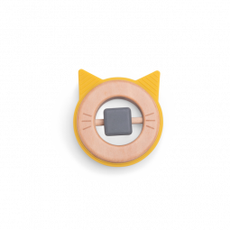 Hochet Anneau de Dentition Bois et Silicone Chat Les  Moustaches