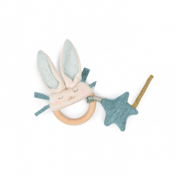 Hochet Anneau Bois Lapin Bleu La Petite Ecole De Danse