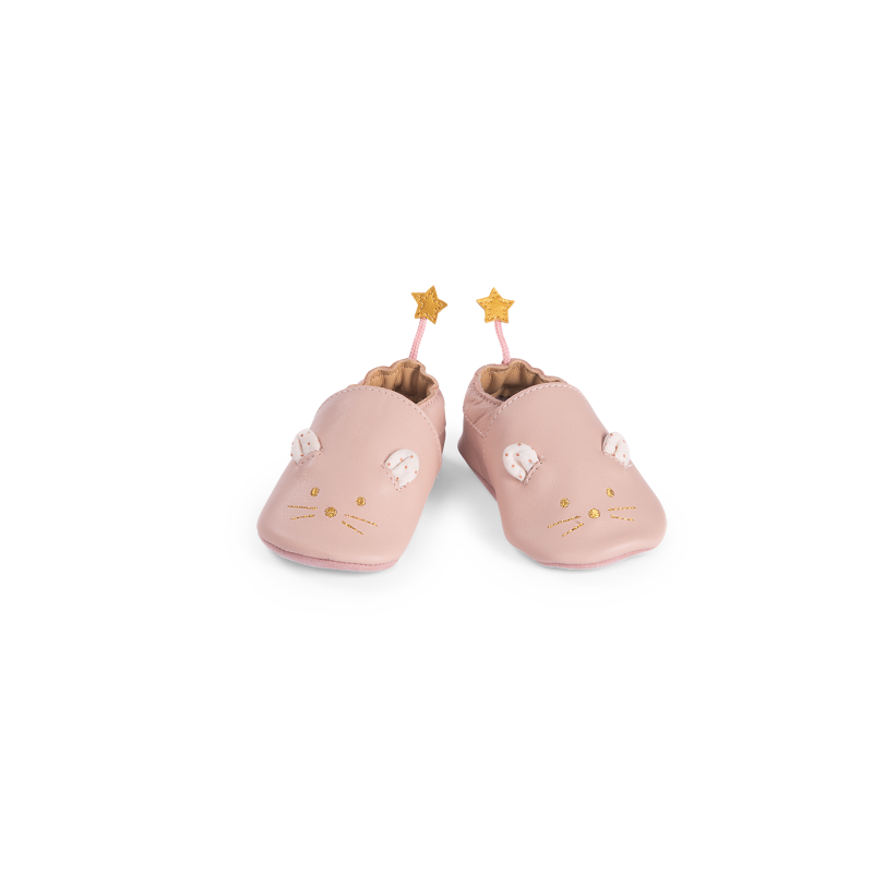 Chausson Cuir Souris Rose La Petite Ecole De Danse 0/6 Mois