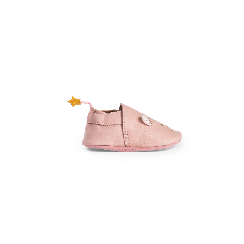 Chausson Cuir Souris Rose La Petite Ecole De Danse 0/6 Mois