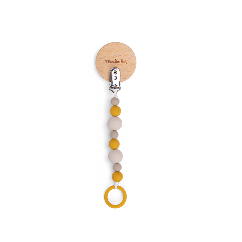 Attache Tétine Bois et Silicone Lion Sous mon Baobab