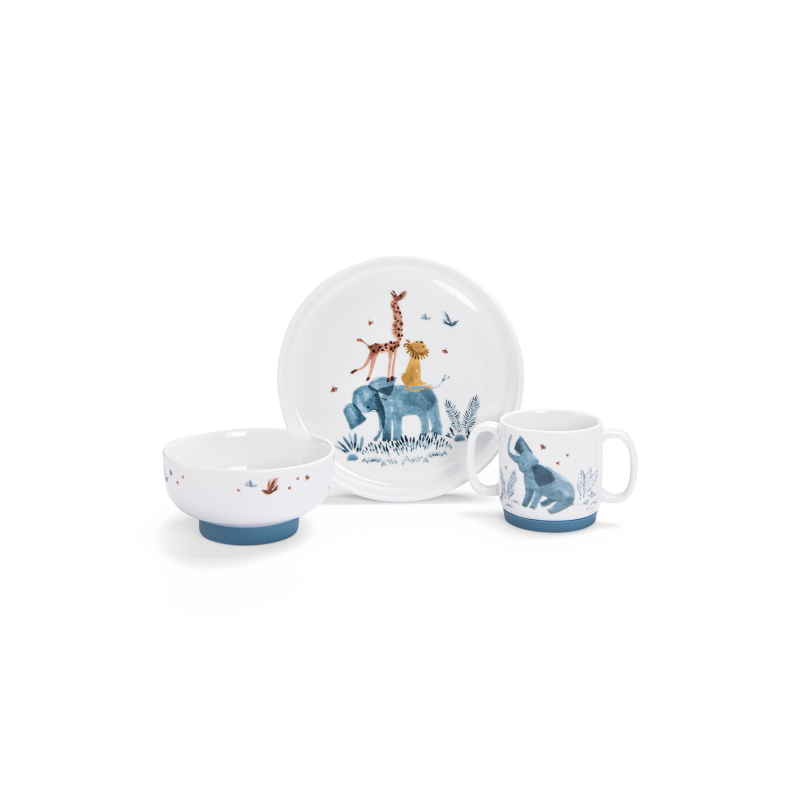 Set Vaisselle Porcelaine Sous mon Baobab