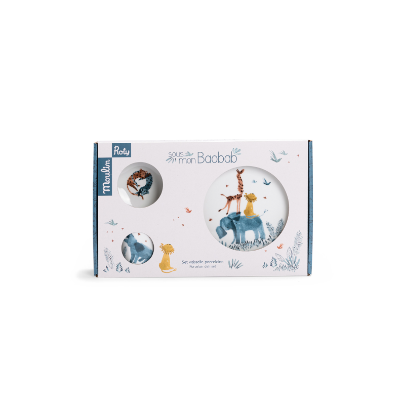 Set Vaisselle Porcelaine Sous mon Baobab