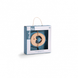 Hochet Anneau de Dentition Bois et Silicone Elephant