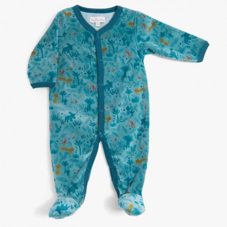 Pyjama 1 Mois Velours Bleu Nuit Sous Mon Baobab