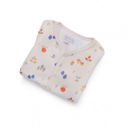 Pyjama 3 Mois Velours Blanc Cassé Impression Pomme