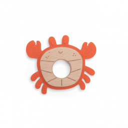 Anneau de Dentition Bois et Silicone Crabe Les aventures de  Paulie