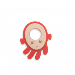 Anneau de Dentition Bois et Silicone poulpe Les aventures de  Paulie